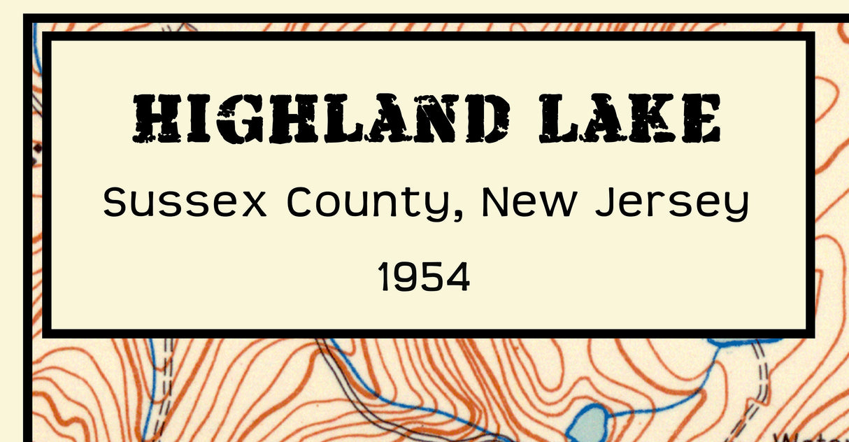 1954 Map of Highland Lake New Jersey