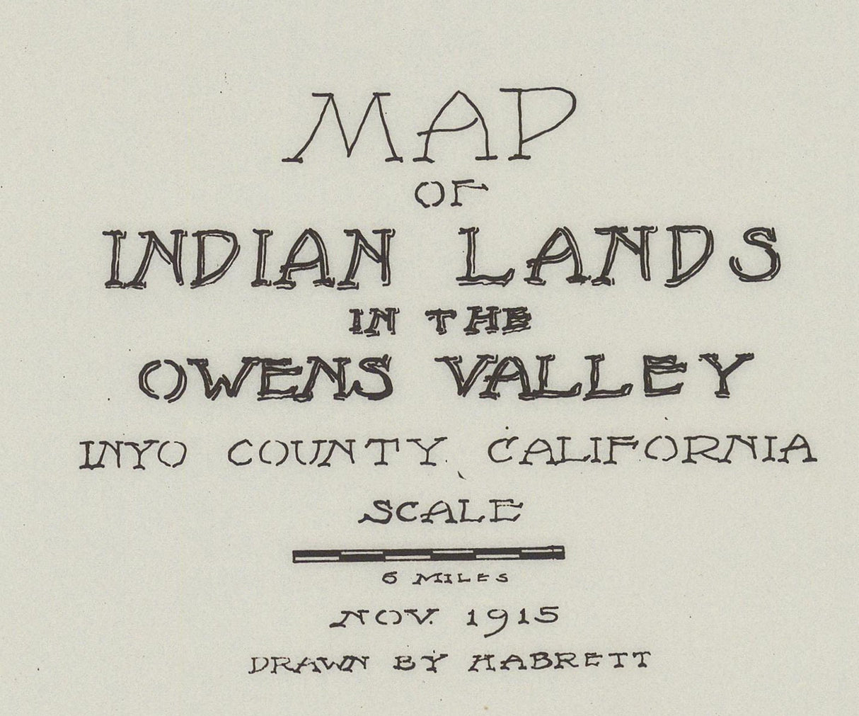 1915 Map of Indian Lands Inyo County California