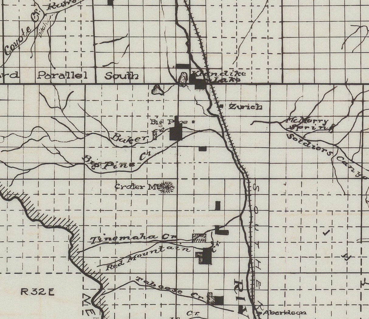 1915 Map of Indian Lands Inyo County California