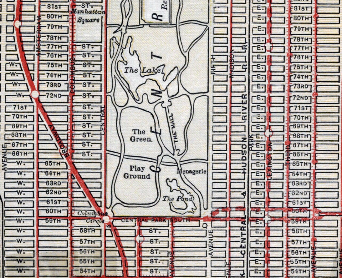 1917 Map of Manhattan and the Bronx New York