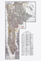 1917 Map of Manhattan and the Bronx New York