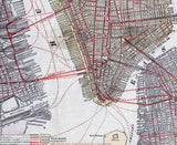 1917 Map of Manhattan and the Bronx New York