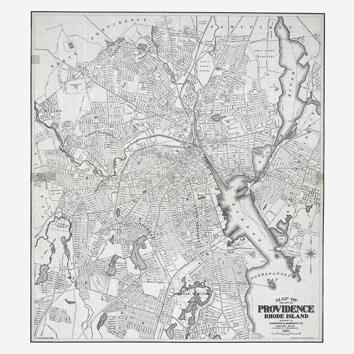 1920 Map of Providence Rhode Island