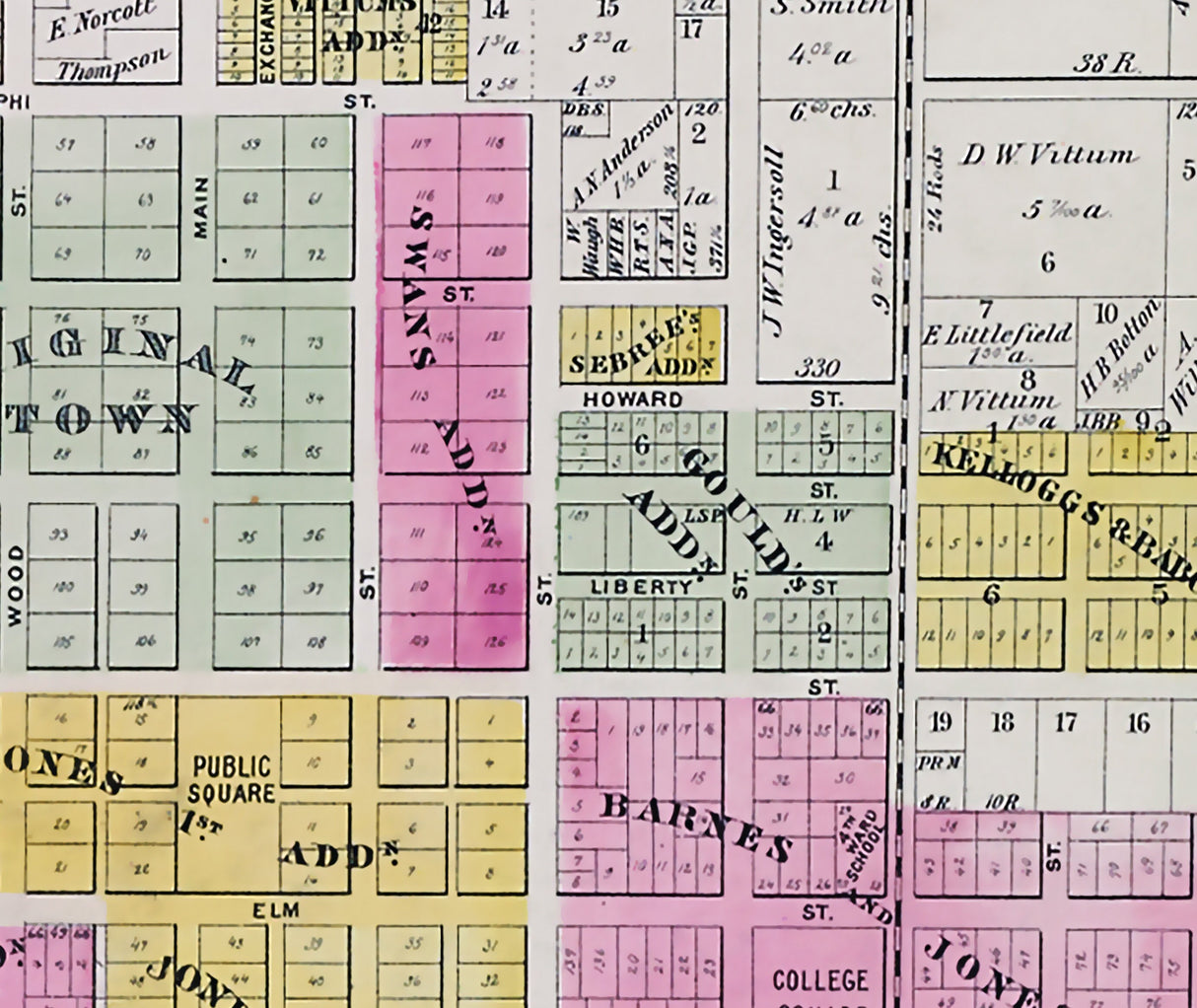1871 Map of Canton Fulton County Illinois