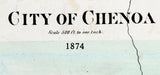 1874 Map of Chenoa McLean County Illinois