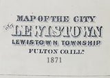 1871 Map of Lewistown Fulton County Illinois
