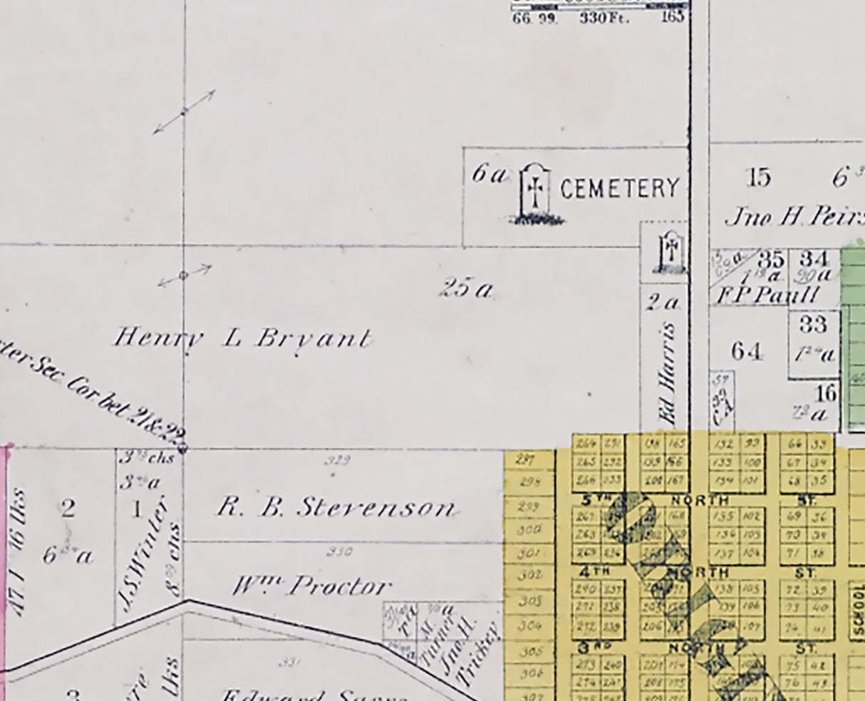 1871 Map of Lewistown Fulton County Illinois
