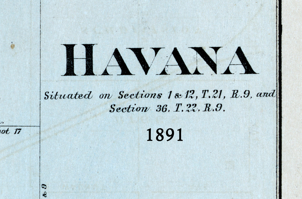 1891 Map of Havana Mason County Illinois