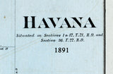 1891 Map of Havana Mason County Illinois