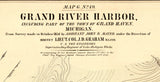 1856 Map of Grand River Harbor Michigan Grand Haven