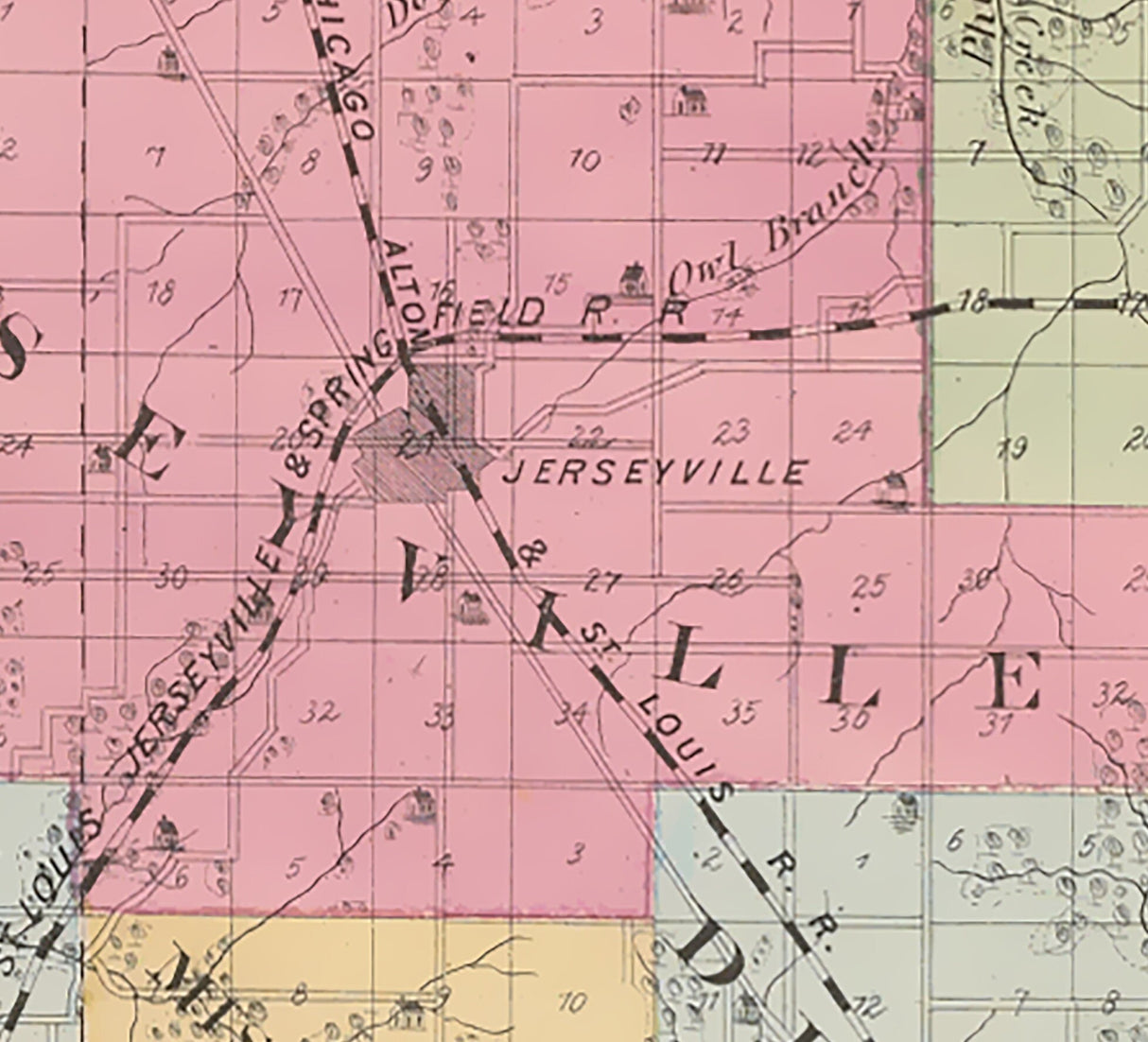 1872 Map of Jersey County Illinois