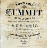 1879 Map of Summit Township Union County New Jersey