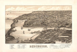 1880 Panoramic Map of Ludington Michigan