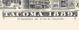 1889 Panoramic Map of Tacoma Washington