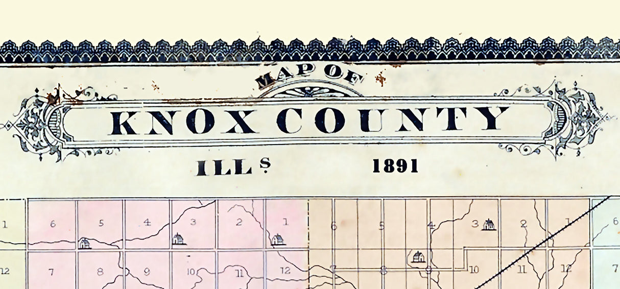 1891 Map of Knox County Illinois