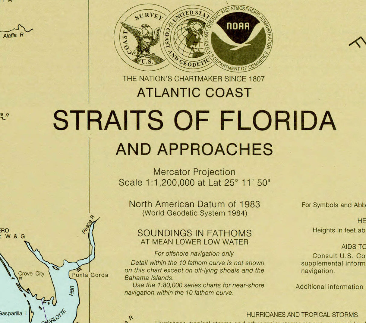 2012 Nautical Chart of the Straits of Florida