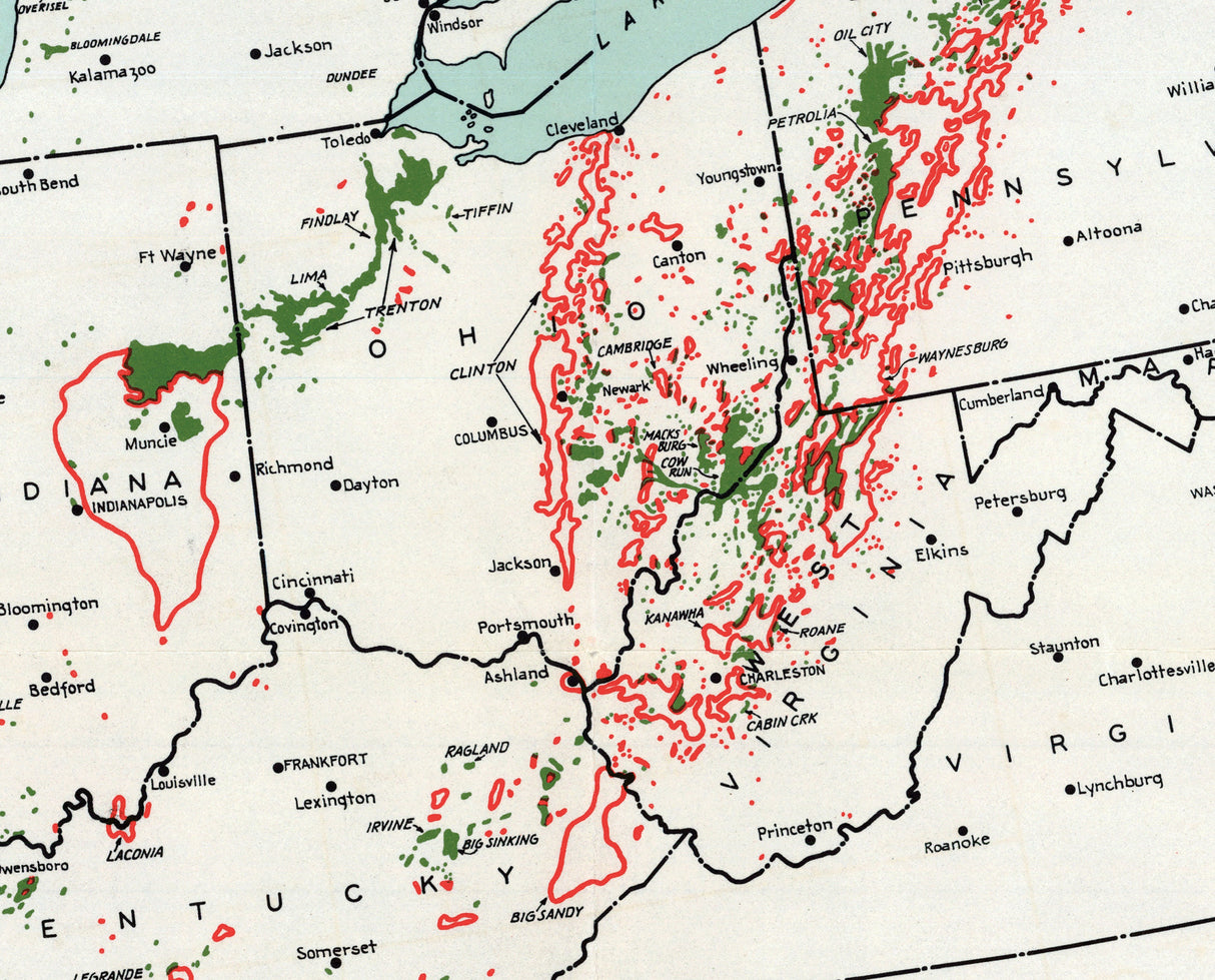 1941 Map of Oil and Gas Fields of the United States