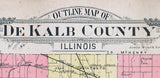 1905 Map of De Kalb County Illinois