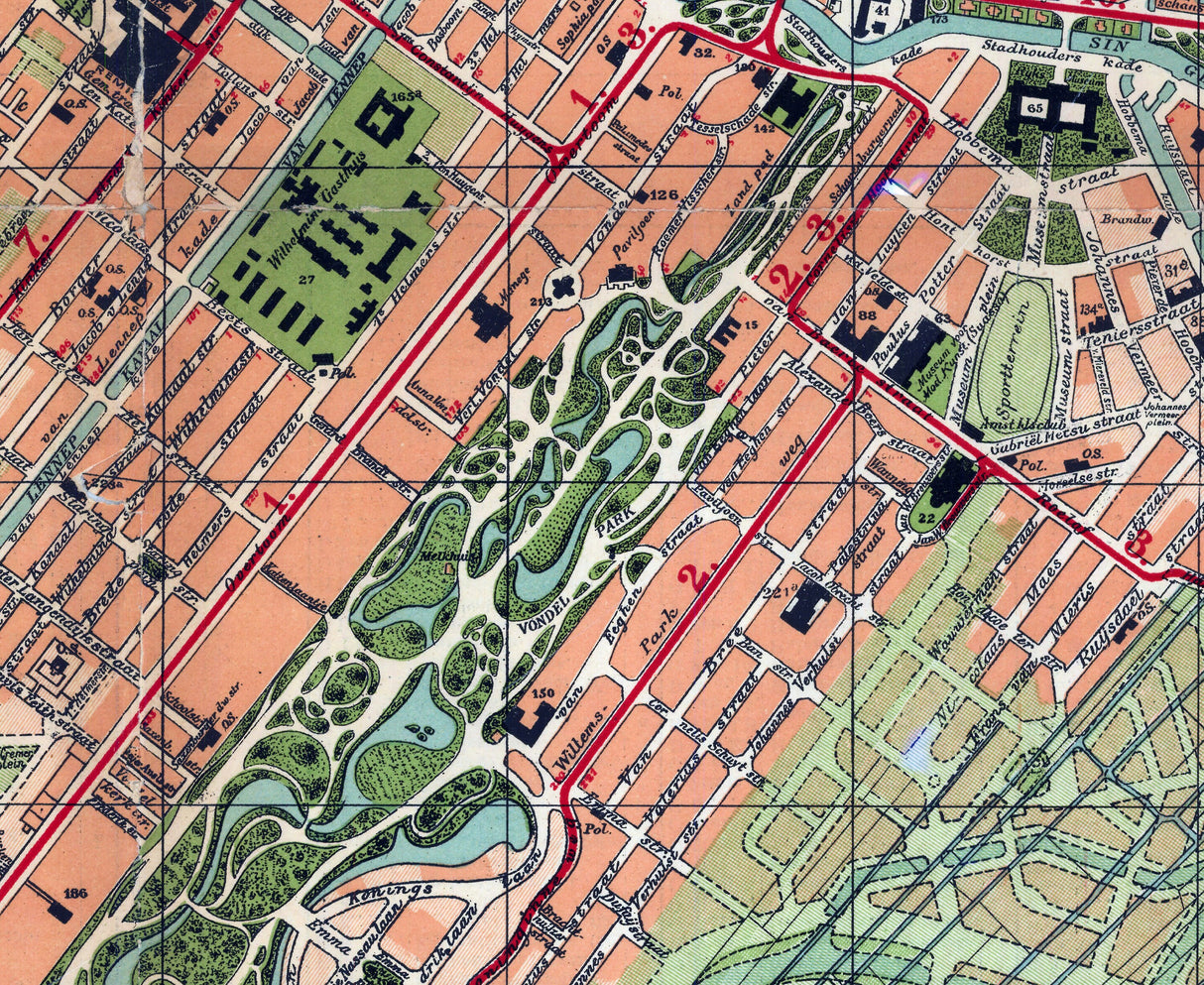 1912 Map of Amsterdam Netherlands