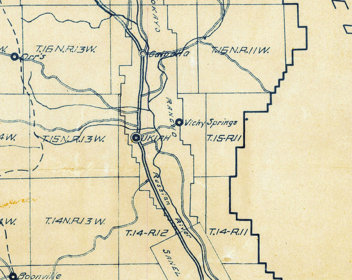 1917 Map of Mendocino County California