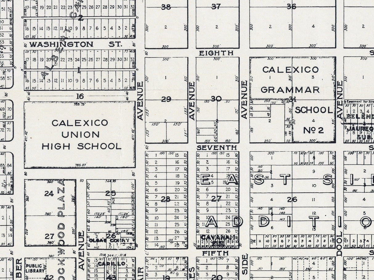 1920 Map of Calexico Imperial County California