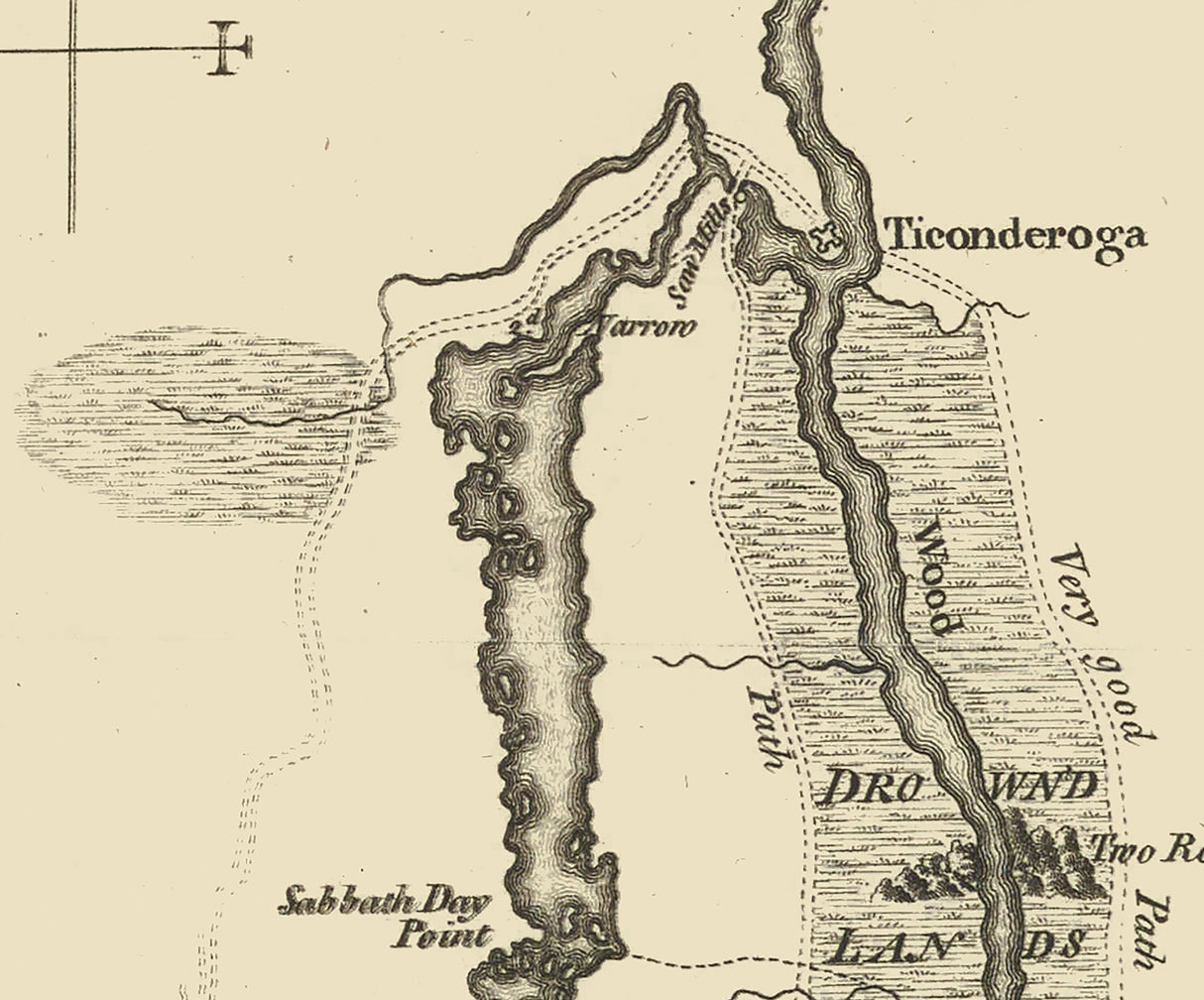 1772 Map of Lake George New York