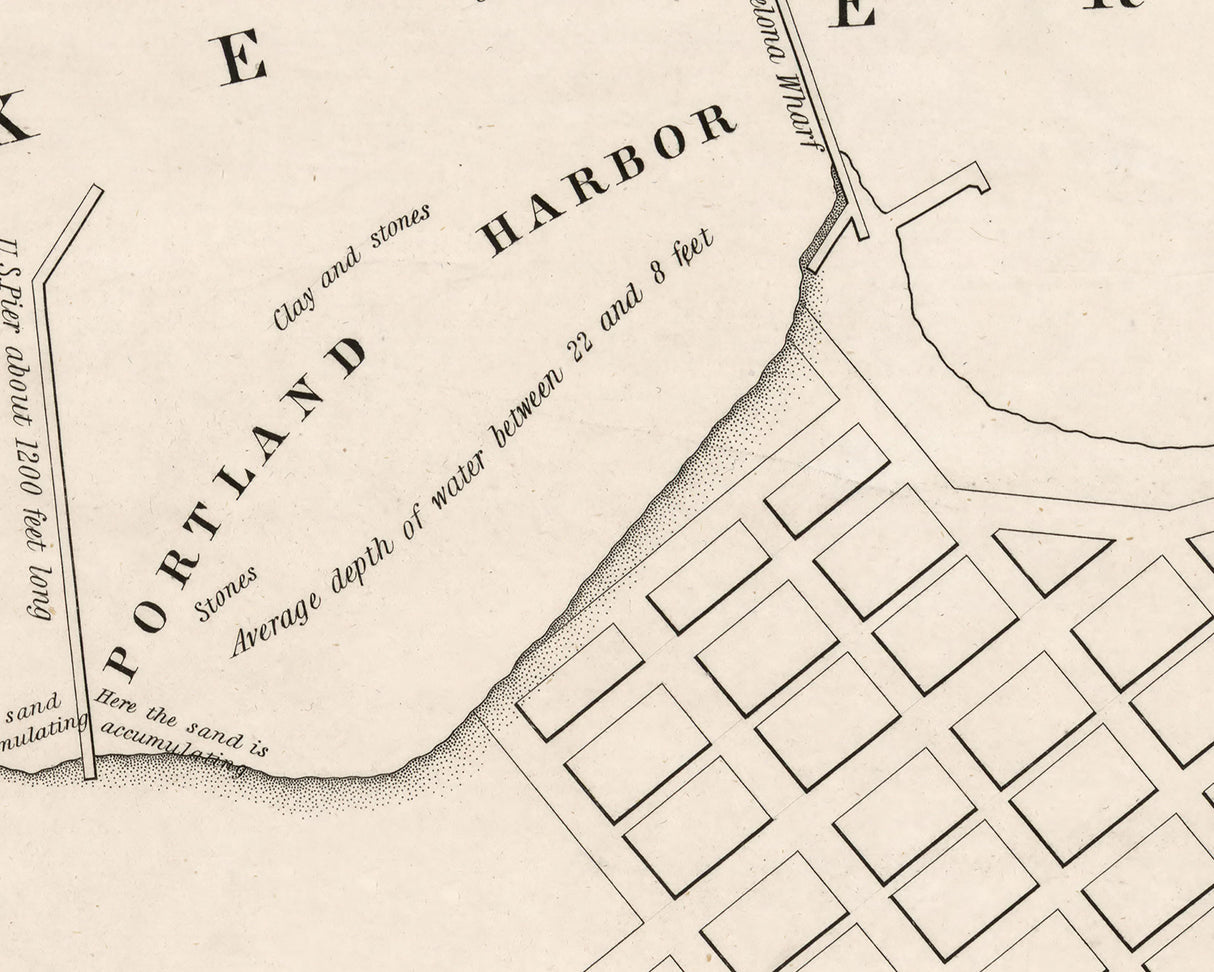 1836 Map of Barcelona Lake Erie Portland Harbor