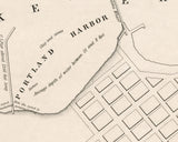 1836 Map of Barcelona Lake Erie Portland Harbor