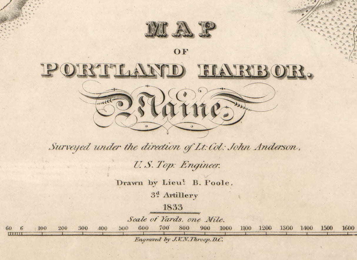 1843 Map of Portland Harbor Maine