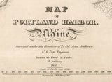 1843 Map of Portland Harbor Maine