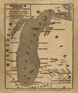 1848 Map of Lake Michigan and Railroads