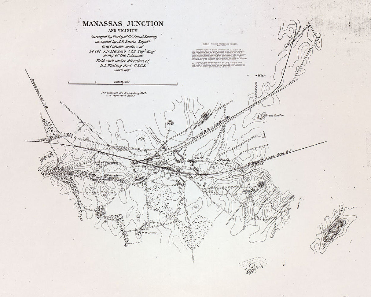 1862 Map of Manassas Junction Virginia