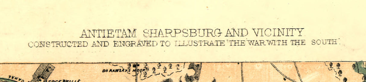 1864 Map of Antietam Maryland Battlefield