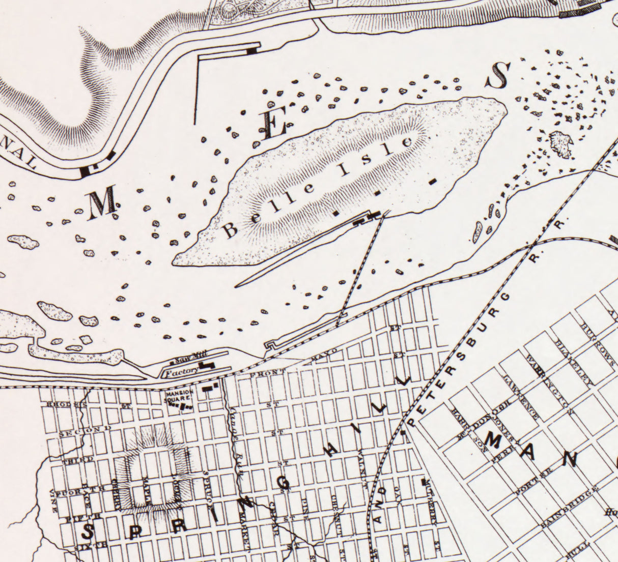 1864 Map of Richmond Virginia