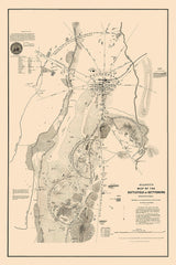 1864 Map of the Gettysburg Pennsylvania Battlefield