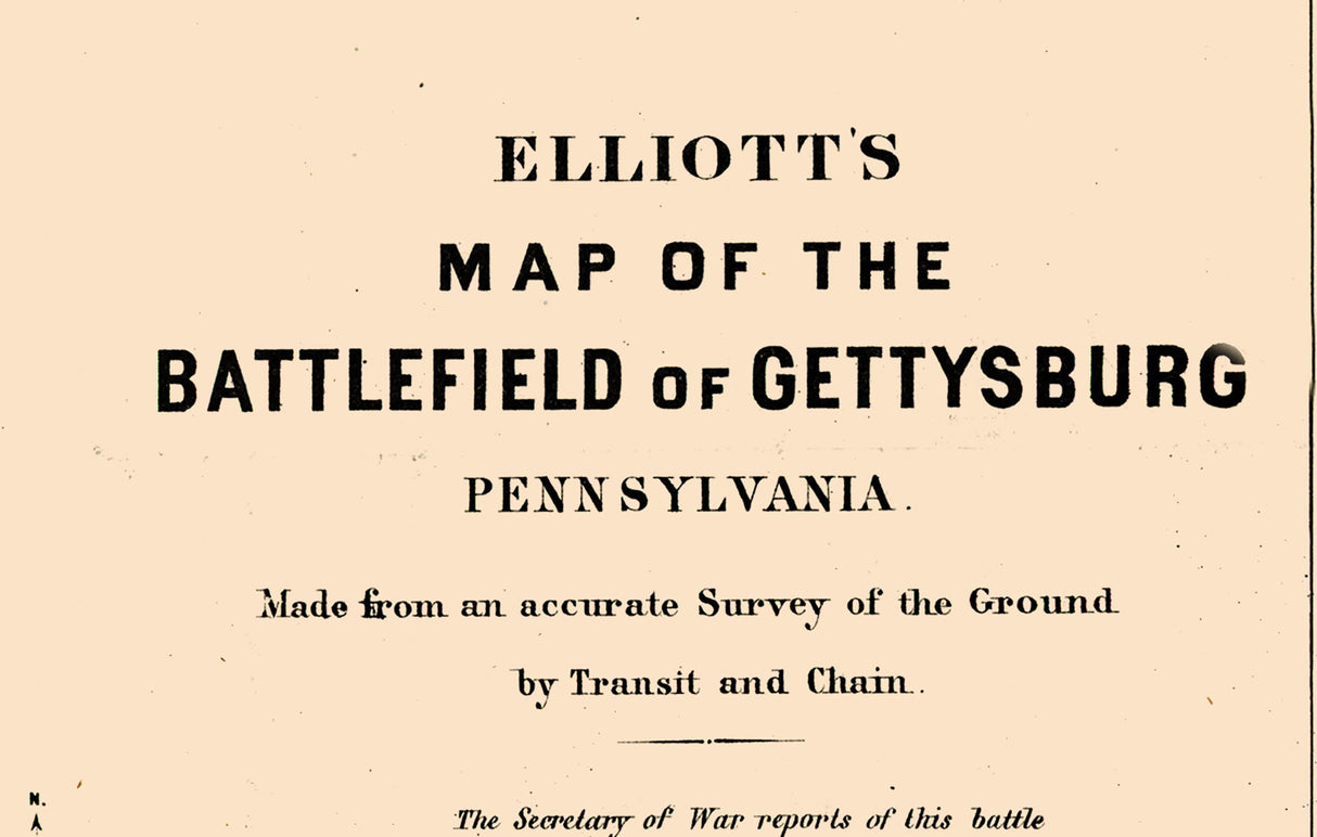 1864 Map of the Gettysburg Pennsylvania Battlefield