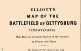 1864 Map of the Gettysburg Pennsylvania Battlefield