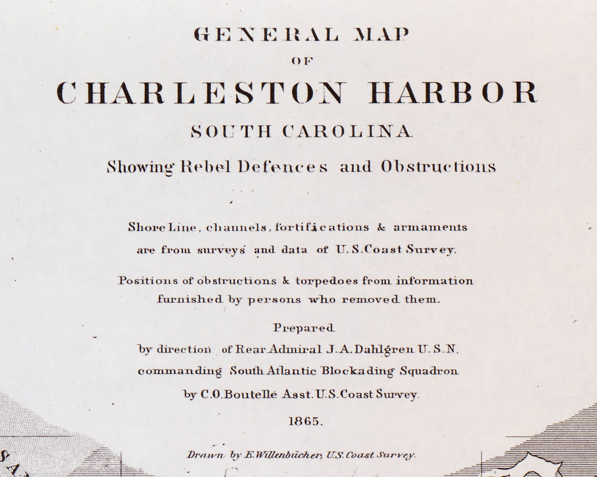 1865 Map of Charleston Harbor South Carolina