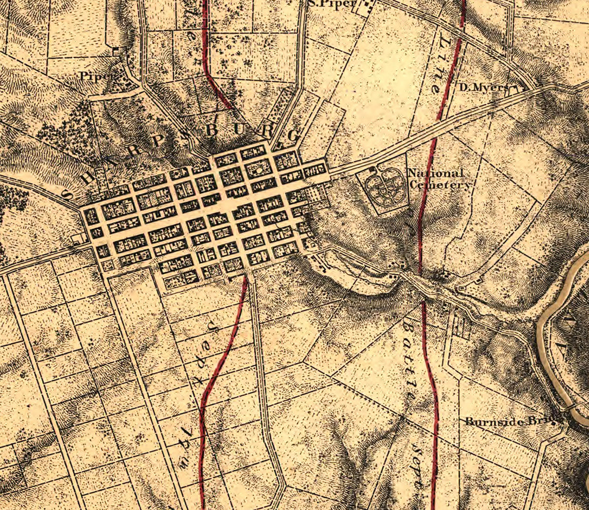 1867 Map of Antietam Maryland