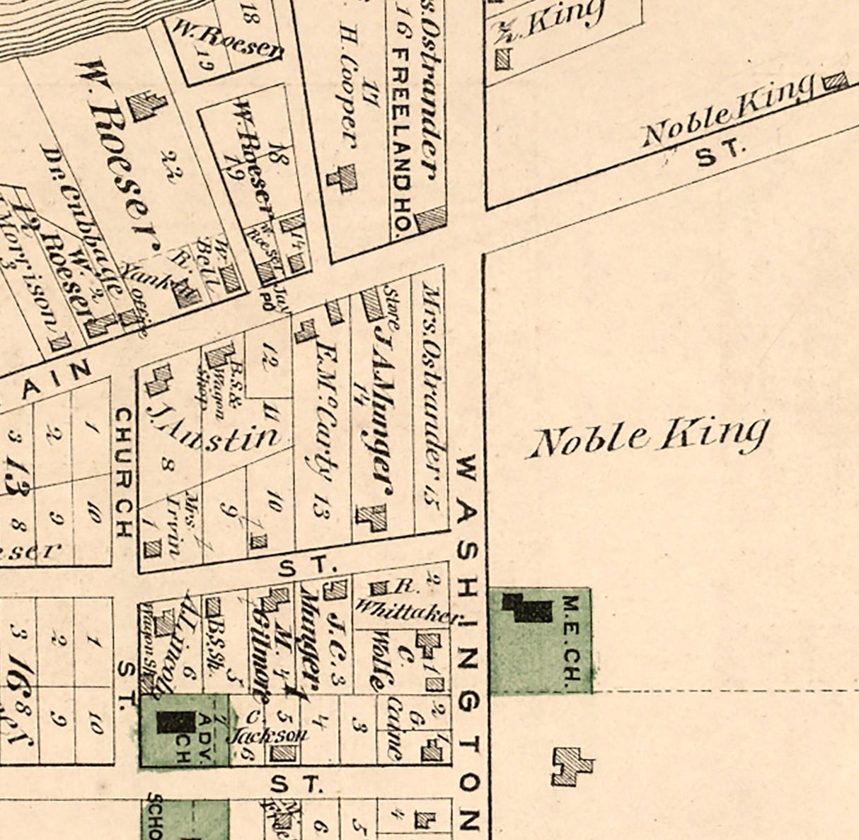 1877 Map of Tittabawassee Freelands Station Saginaw County Michigan