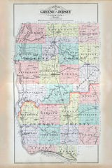 1893 Map of Greene and Jersey County Illinois