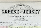 1893 Map of Greene and Jersey County Illinois