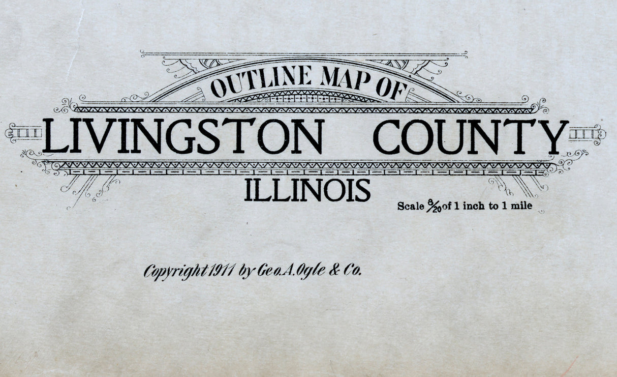 1911 Map of Livingston County Illinois