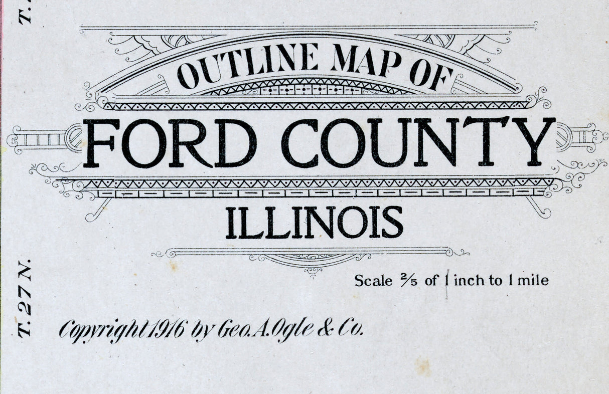 1916 Map of Ford County Illinois