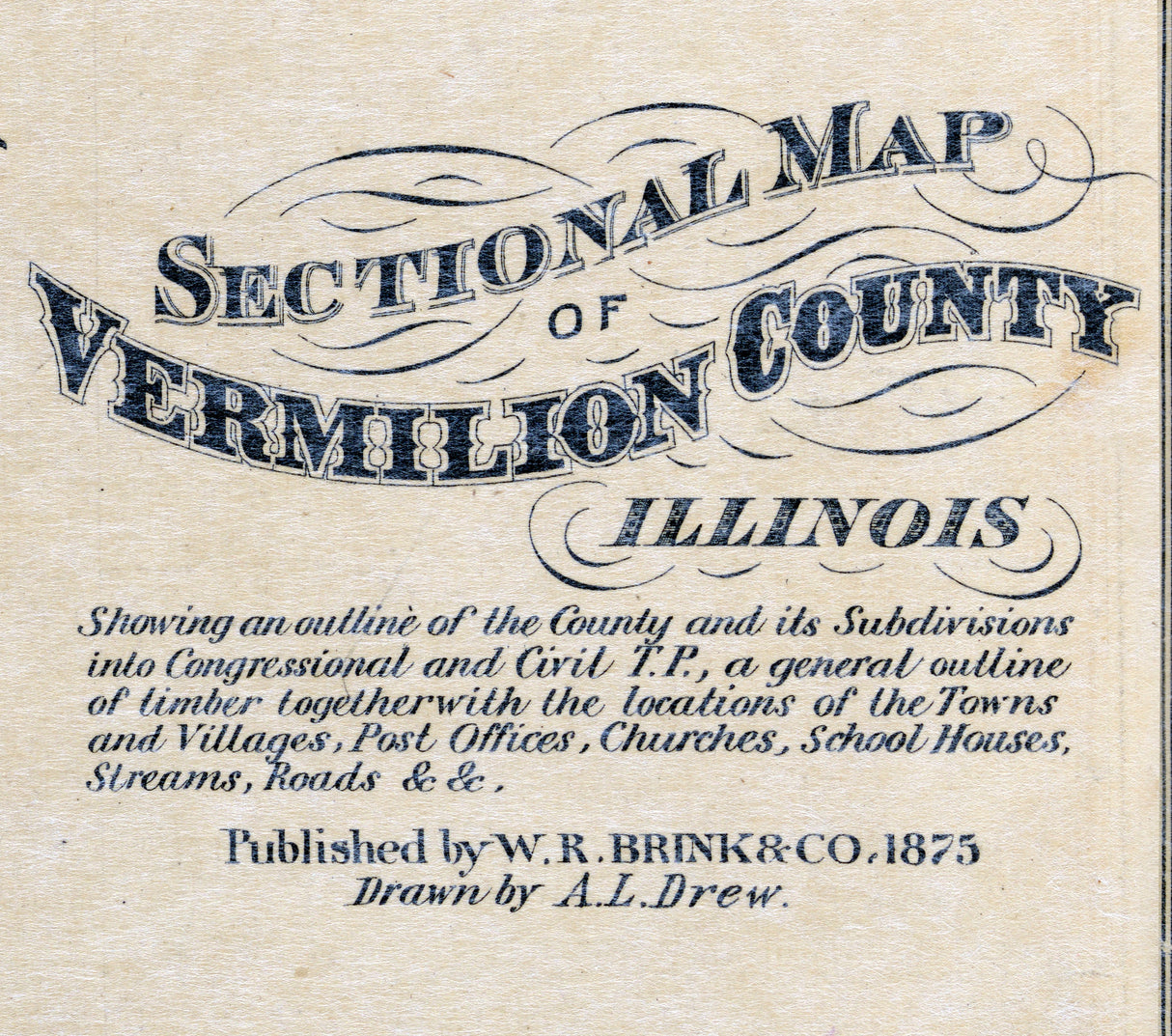 1875 Map of Vermilion County Illinois