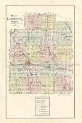 1893 Map of Lapeer County Michigan