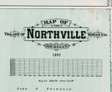 1893 Map of Northville Wayne County Michigan