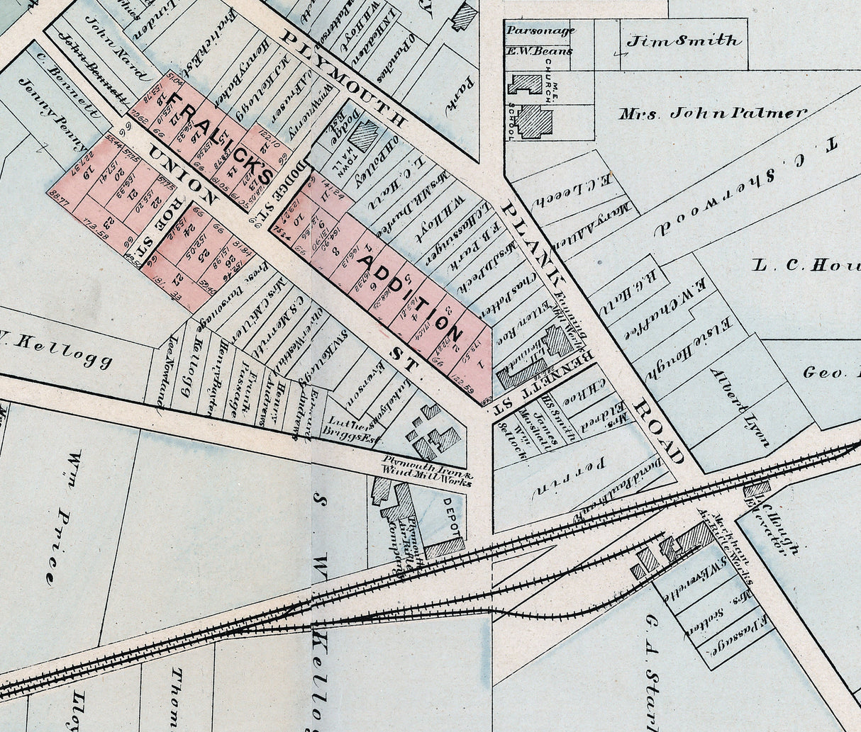 1893 Map of Plymouth Wayne County Michigan