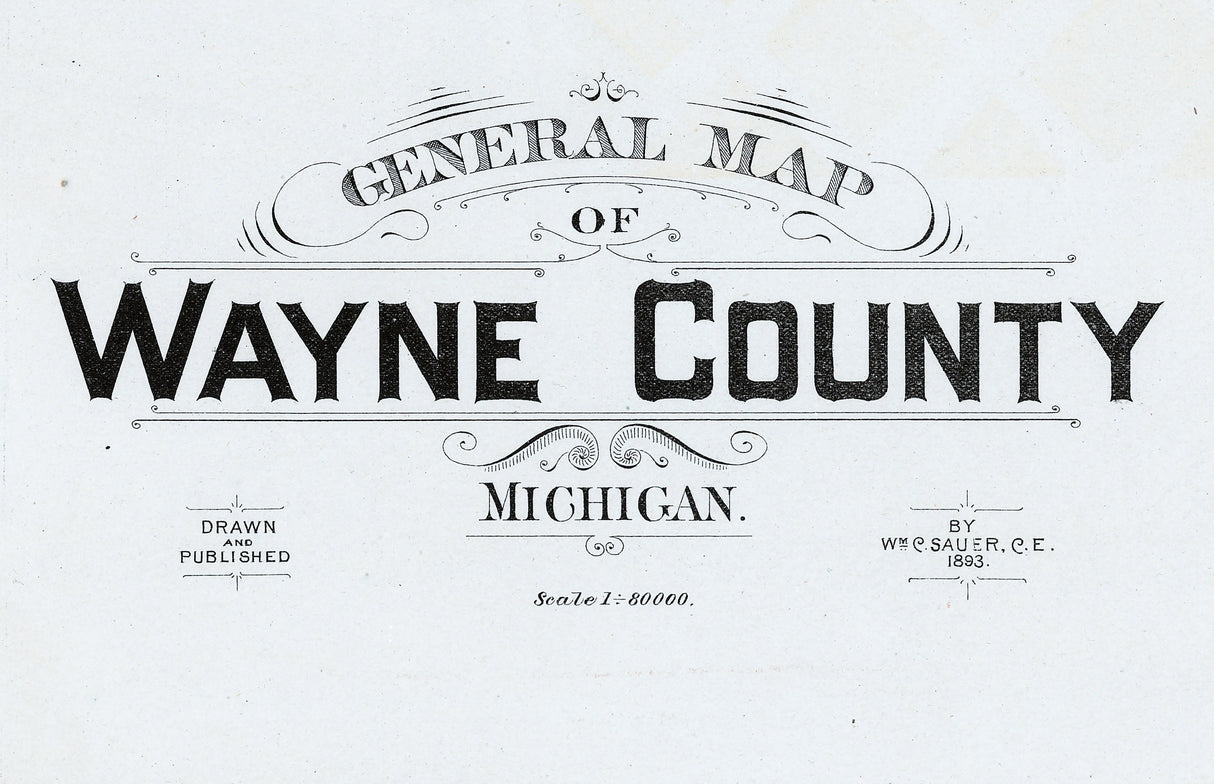 1893 Map of Wayne County Michigan