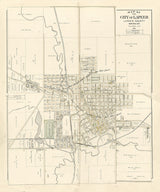 1893 Town Map of Lapeer Lapeer County Michigan